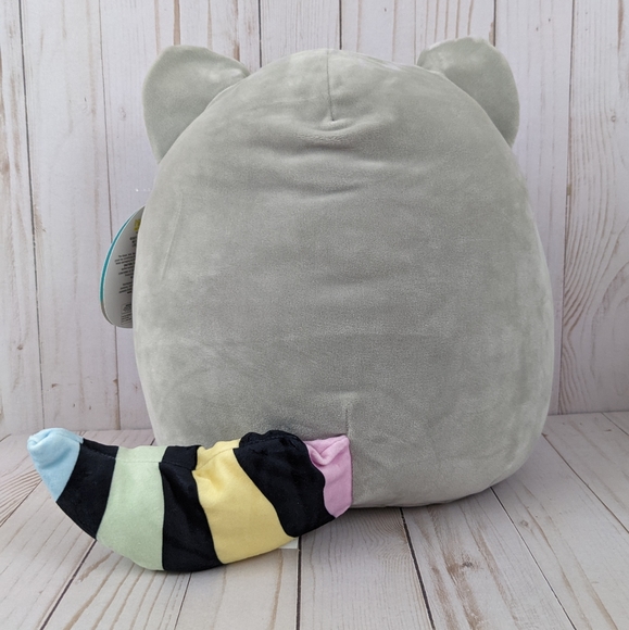 Kellytoy Squishmallows Max the Raccoon Gray Black Rainbow New with Tags 12" - Picture 5 of 11